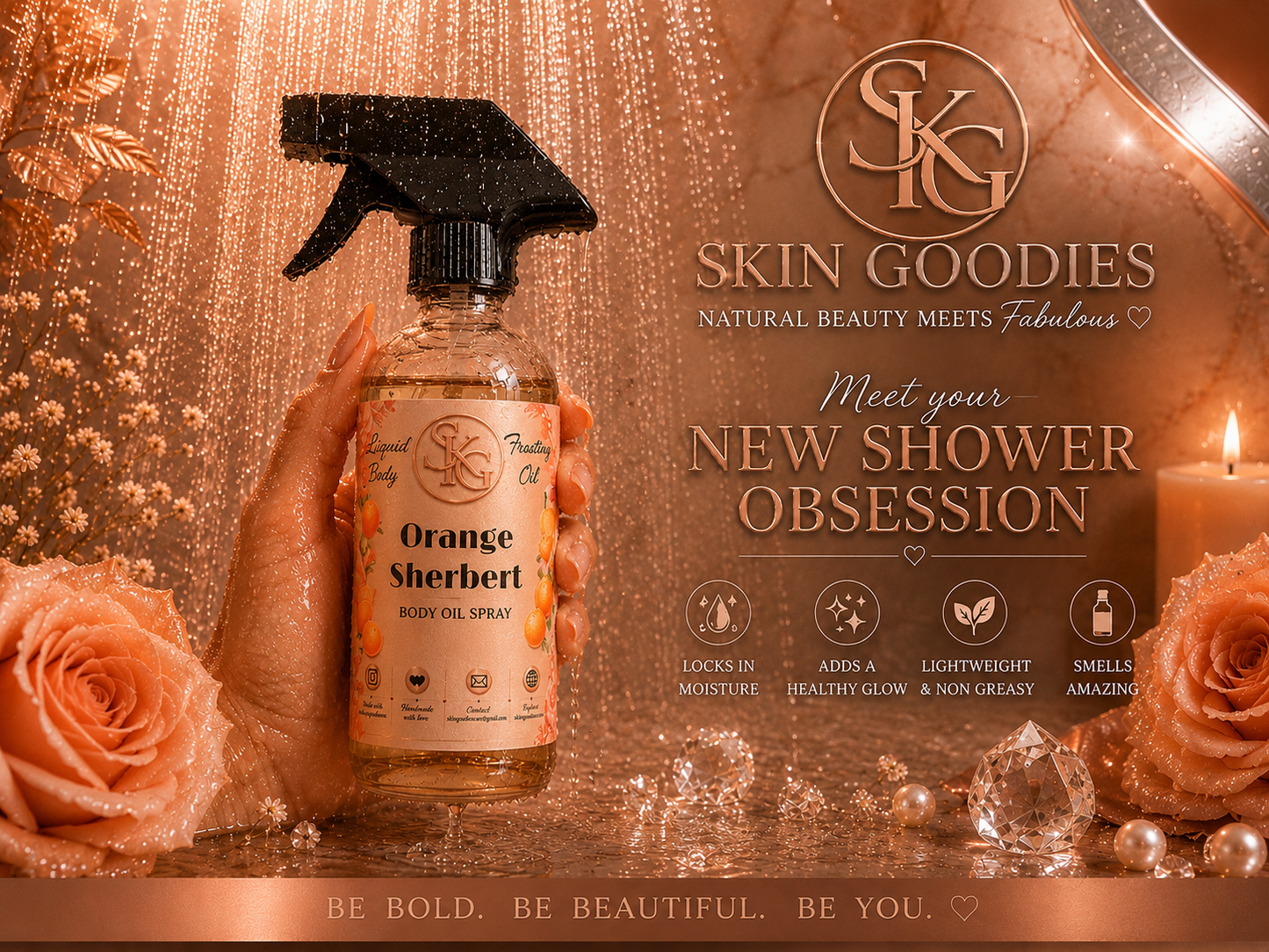 Liquid Body Oil Orange Sherbet(8oz)