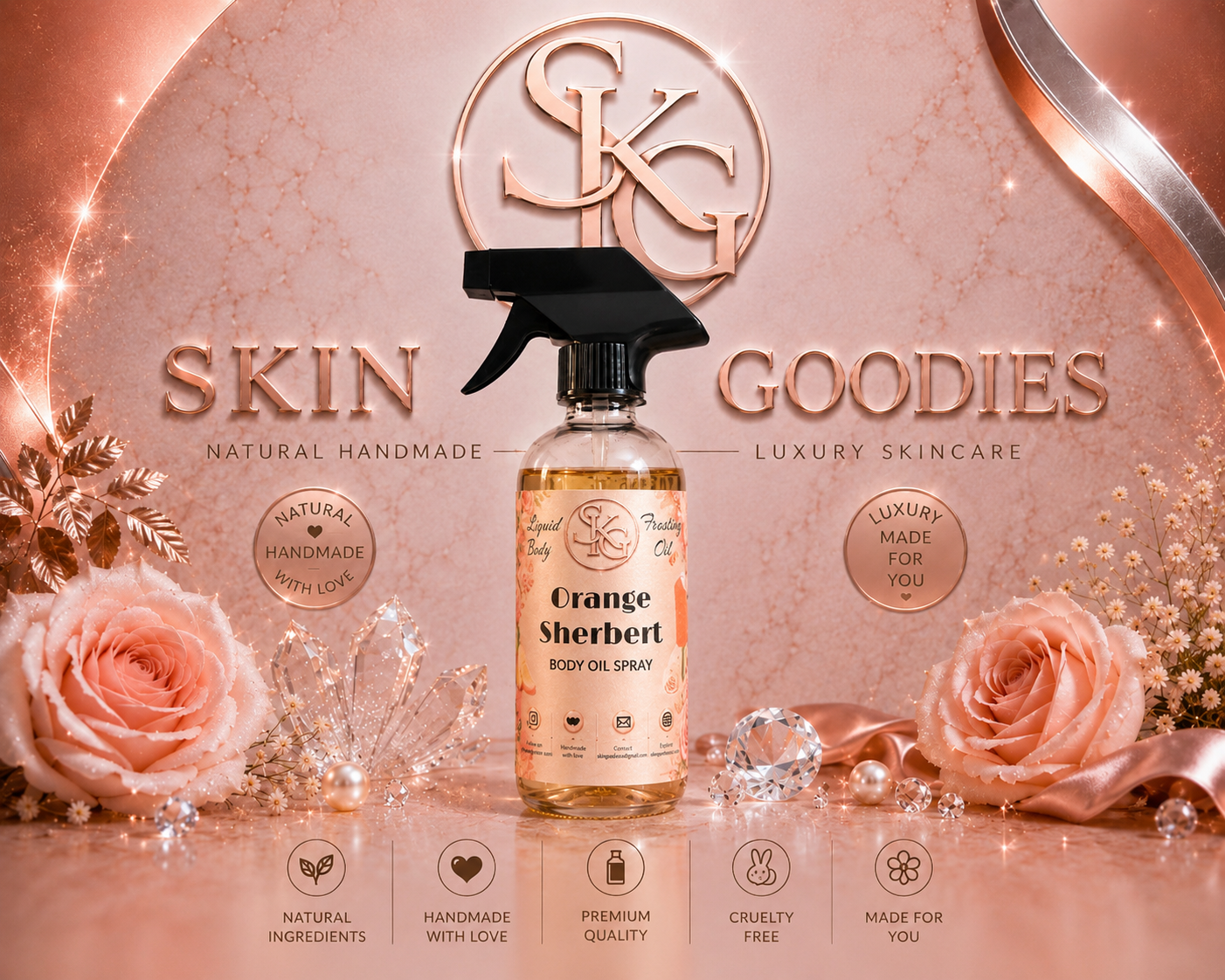 Liquid Body Oil Orange Sherbet(8oz)