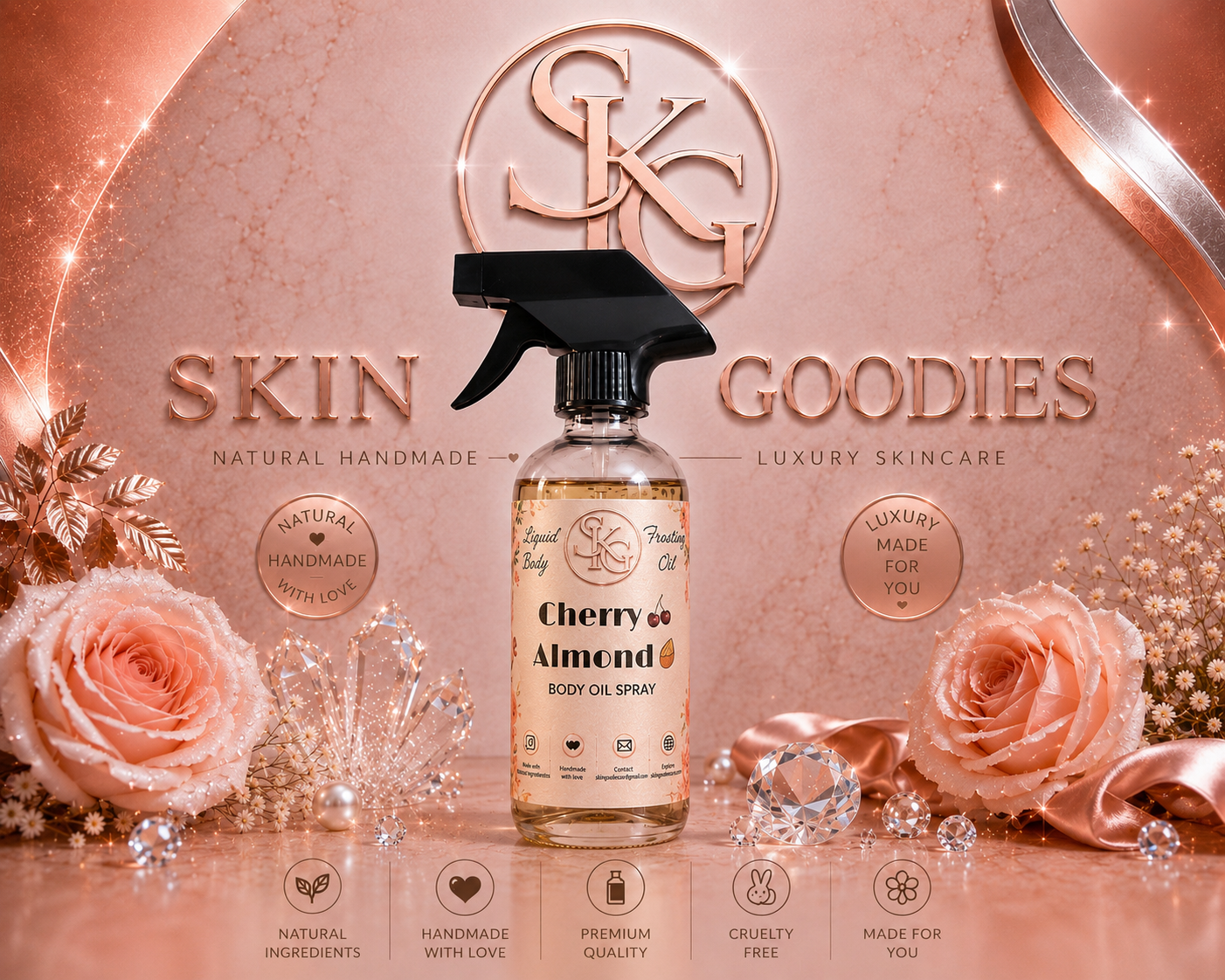 Liquid Body Oil Cherry Almond(8oz)