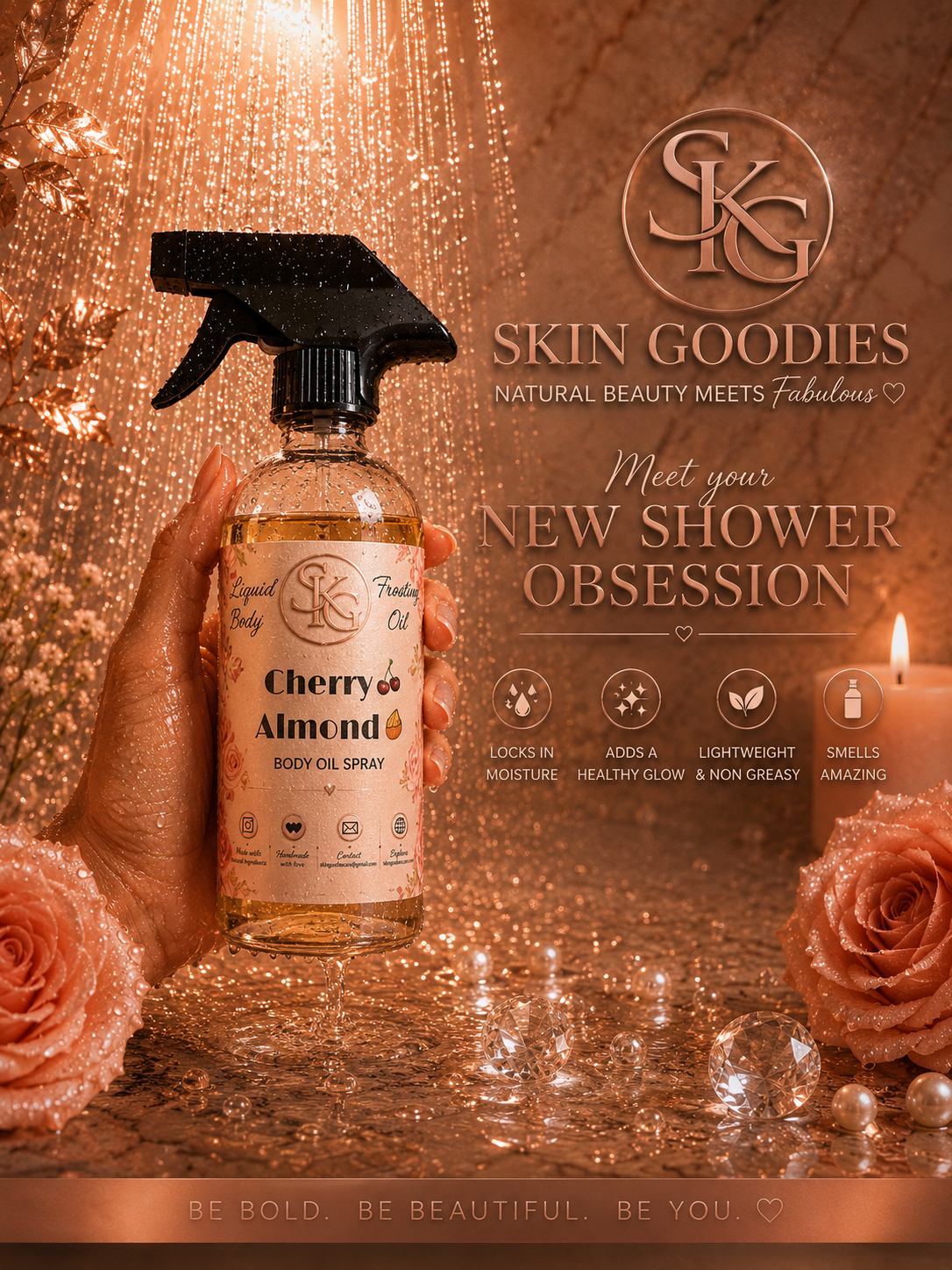 Liquid Body Oil Cherry Almond(8oz)
