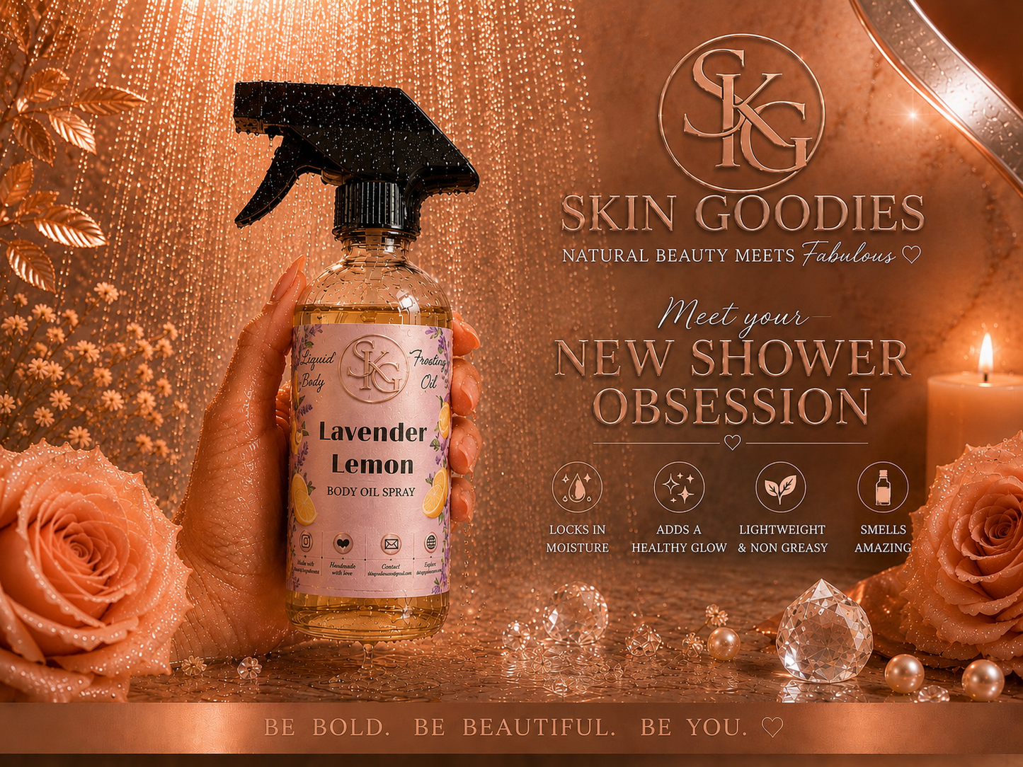 Liquid Body Oil Lavender Lemon(8oz)